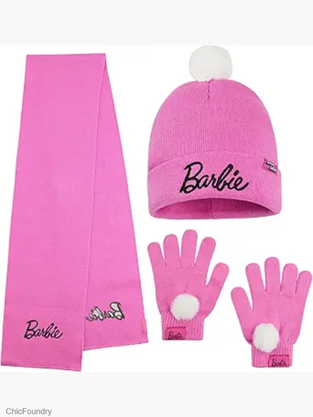 Girls Beanie Hat Scarf Gloves Set Winter Accessories Cold Weather Gear